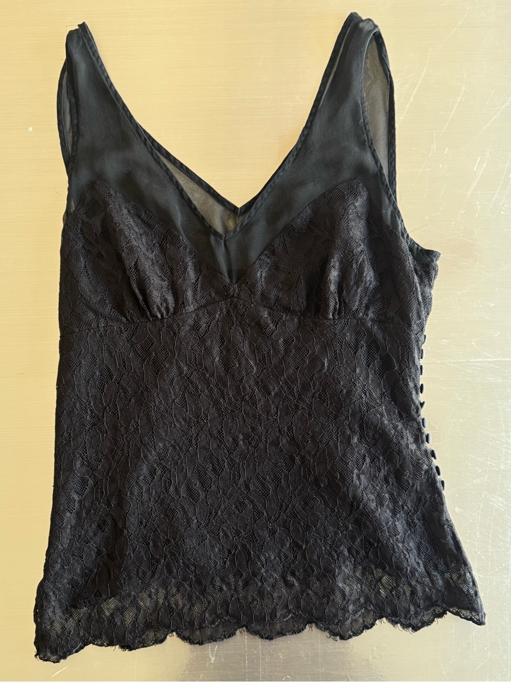 BCBGMaxAzria Black Lace V-Neck Camisole